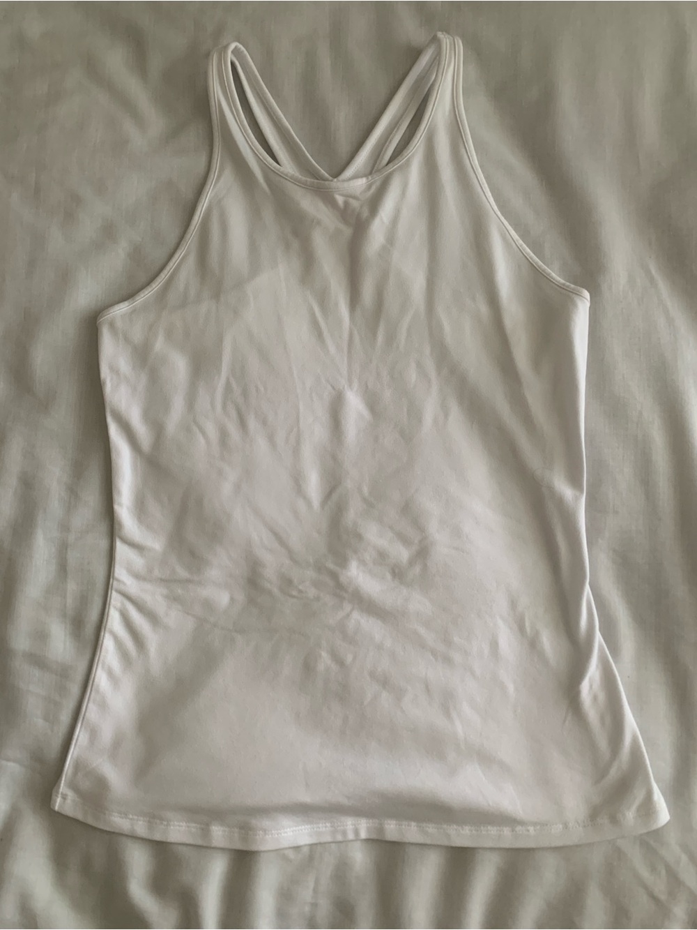 Alo Yoga High-Neck Crisscross Bra Tank - White GUC